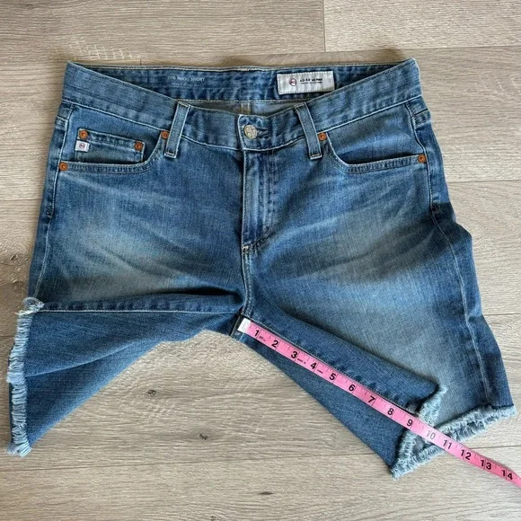 AG Adriano Goldschmied The Nikki Relaxed Skinny Denim Jean Shorts Blue Size 28 - Picture 11 of 14
